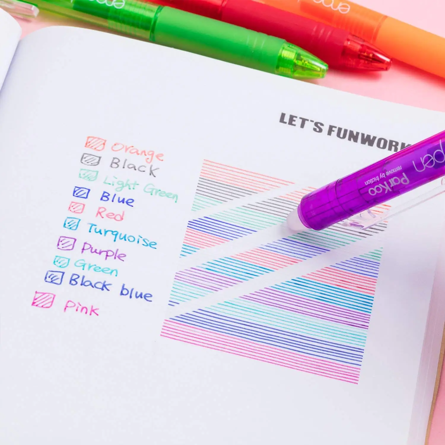 Custom Logo  Wholesale 0.7mm Clicker Retractable Erasable Gel Pen Set