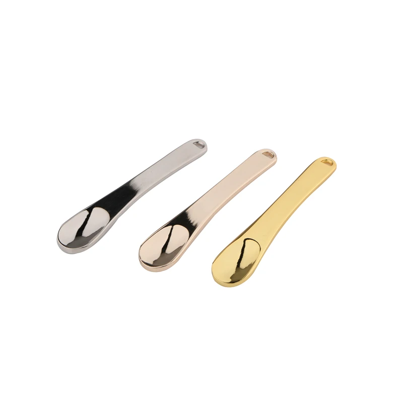 
Wholesale custom logo 24k gold eye cream spoon metal mini cosmetic cream spatula spoon 