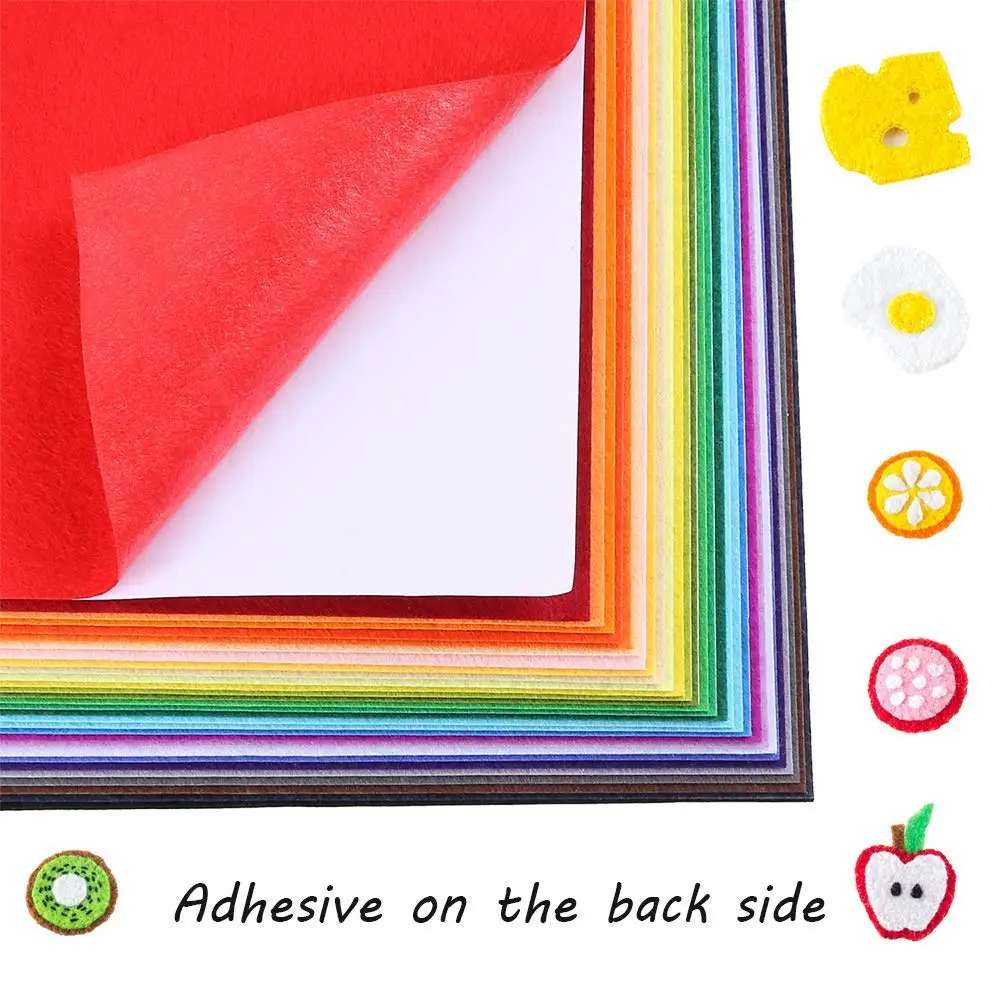 premium quality 12x8in printed softener stiff wool felt fabric sheets with self adhesive sticky back end for educational craft