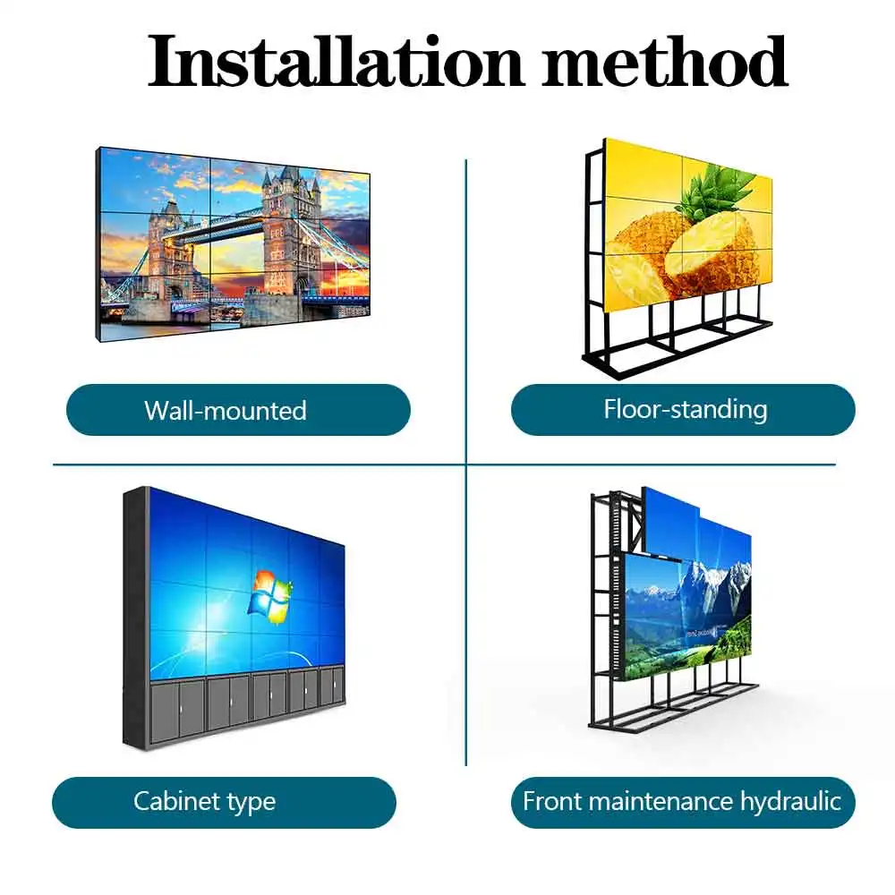  49 55 65 inch indoor 4k LCD video wall panel 2x2 3x3 display price splicing mutil advertising