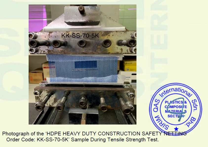 KK-SS-70-5K HDPE Heavy Duty Construction Safety Netting 1.83Meter X 5.1Meter Spider Shape Safety Net