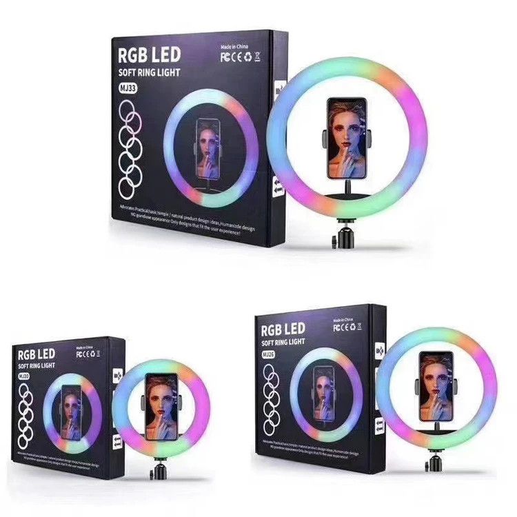 2021Newest USB charged RGB ring light colorful mj20 bring you 360 degree even fill light for Broadcast Live Youtube Facebook