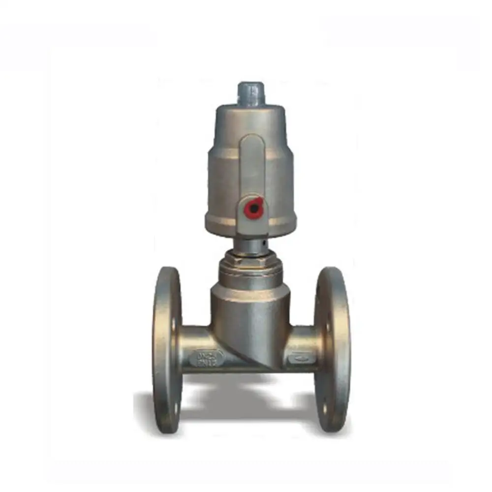 Steam Control Double Acting 1/2 inch SS Flanged Pneumatic Actuator Angle Seat Valve