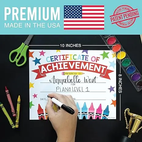 2024 New custom Colorful Diploma Graduation Certificates of Achievement Award Certificates for Students,