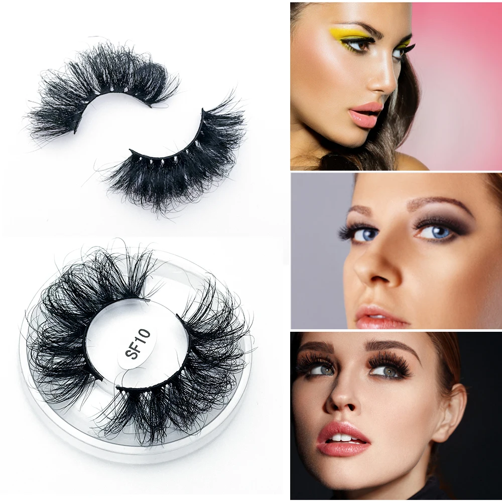 Wholesale Natural Fluffy Wispy Faux Mink Eyelashes Other Handmade Soft Private Label 100% 5D False 25Mm 3D Mink Eyelash