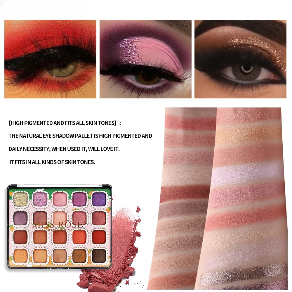 20 Color Matte Eyeshadow Makeup Palette  Matte Glitter Eye Shadow Pallet for Eyes Kawaii Cute Makeup Lasting Waterproof Cosmetic