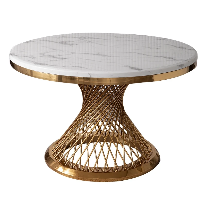 A8065 small pretty waist round marble rotating dining room table