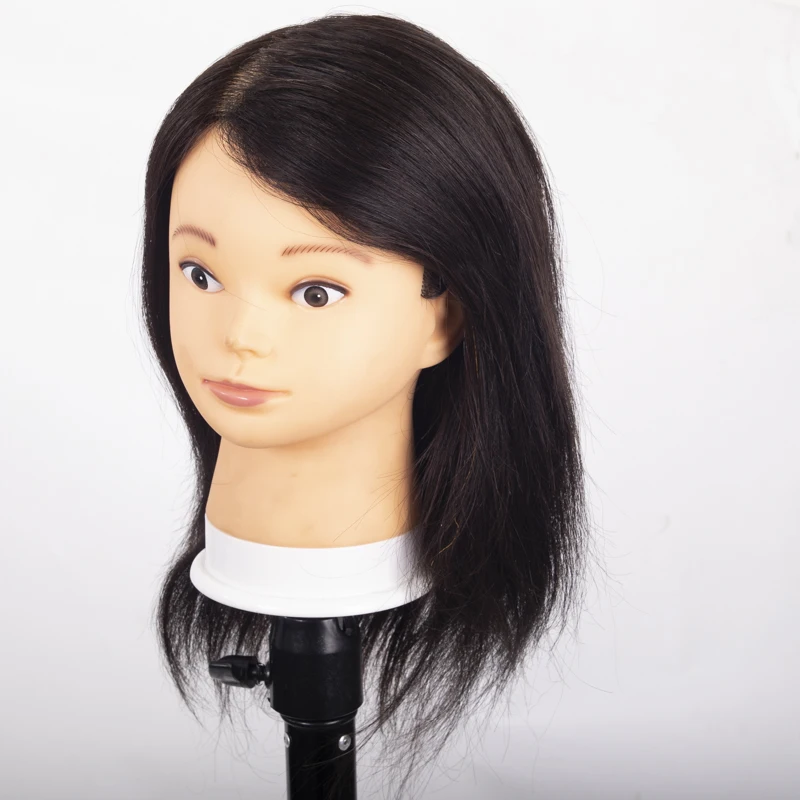 Cosmetology 100 Real Human Hair African American Salon Practice Hairdresser Training Mannequin Dummy Doll Head