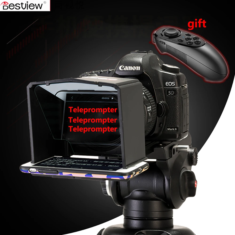 
Destview Smartphone Teleprompter for Canon Nikon Sony Camera Photo Studio DSLR for Youtube Interview Teleprompter Video Camera 