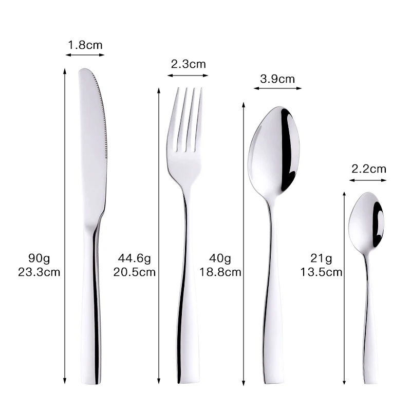 Portable Kitchen Restaurant Party Tableware Set Stainless Steel Silverware Set