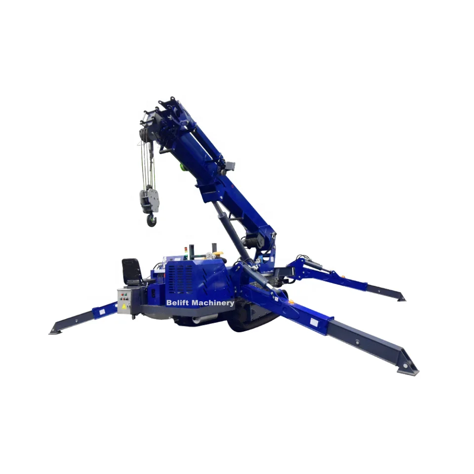 Mini spider crane Crawler With Foldable Lifting Construction Telescopic Outrigger Small Cranes for Narrow Space
