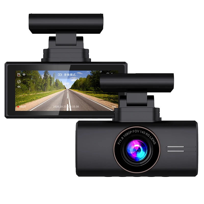 2022 new 4K WiFi GPS 3.16inch  drive driving recorder dvr 3.16inch night vision car black box dual camera 4k with low price