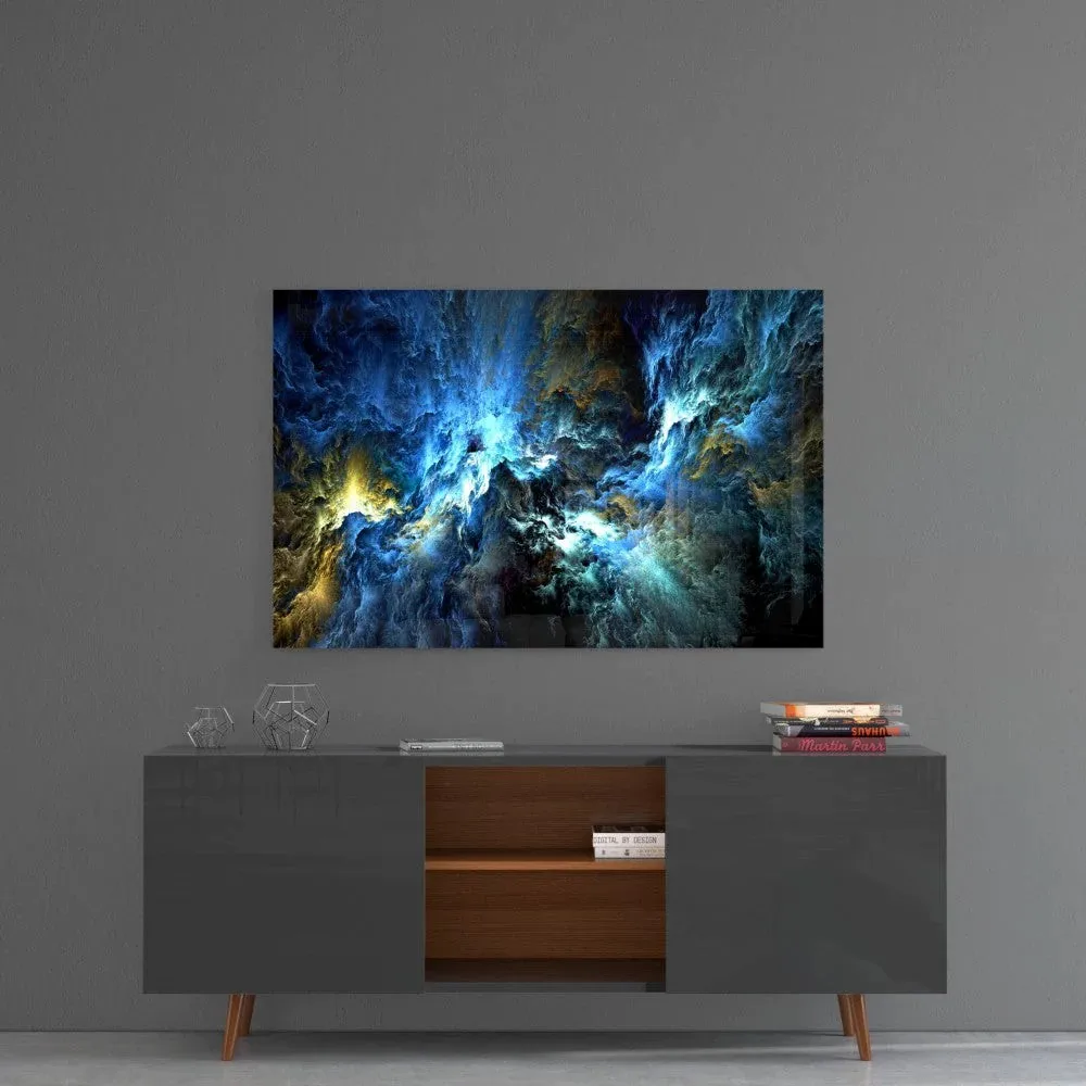 Glass Wall Art Beautiful Scenery Photo Artwork Hotel Project Decor Blue Canvas Acrylic Printing Customised Abstract Printed