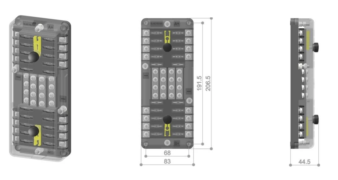 16 Way Fuse Box Dual Circuit Automotive Fuse Box Holder Panel