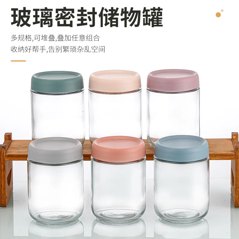 6 pack 16 oz Yogurt Spice Sugar Snacks  Overnight Oats Glass food storage jars Containers Wide mouth Mason Salad jars set