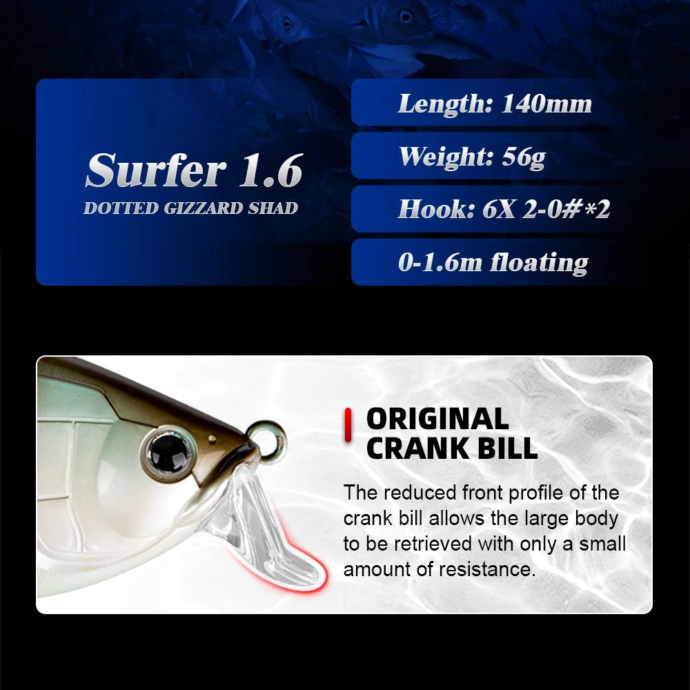 Surfcasting 140 мм (56 гр.) для тяжелой вибрации Погремушка типа с низким сопротивлением плавательными свойствами искусственные жесткий пластик приманки