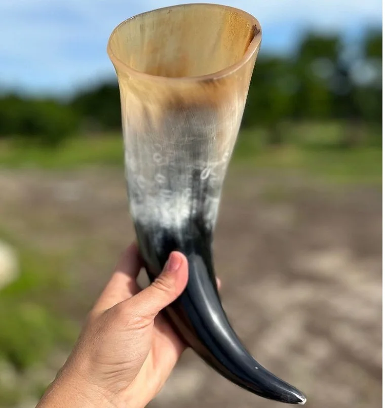 Brass Rim Glass For Vodka and Wine Natural Polished Handcrafted Beer Stein Drinking Horn Cup Viking Drinking Horn Mug Coffee Mug