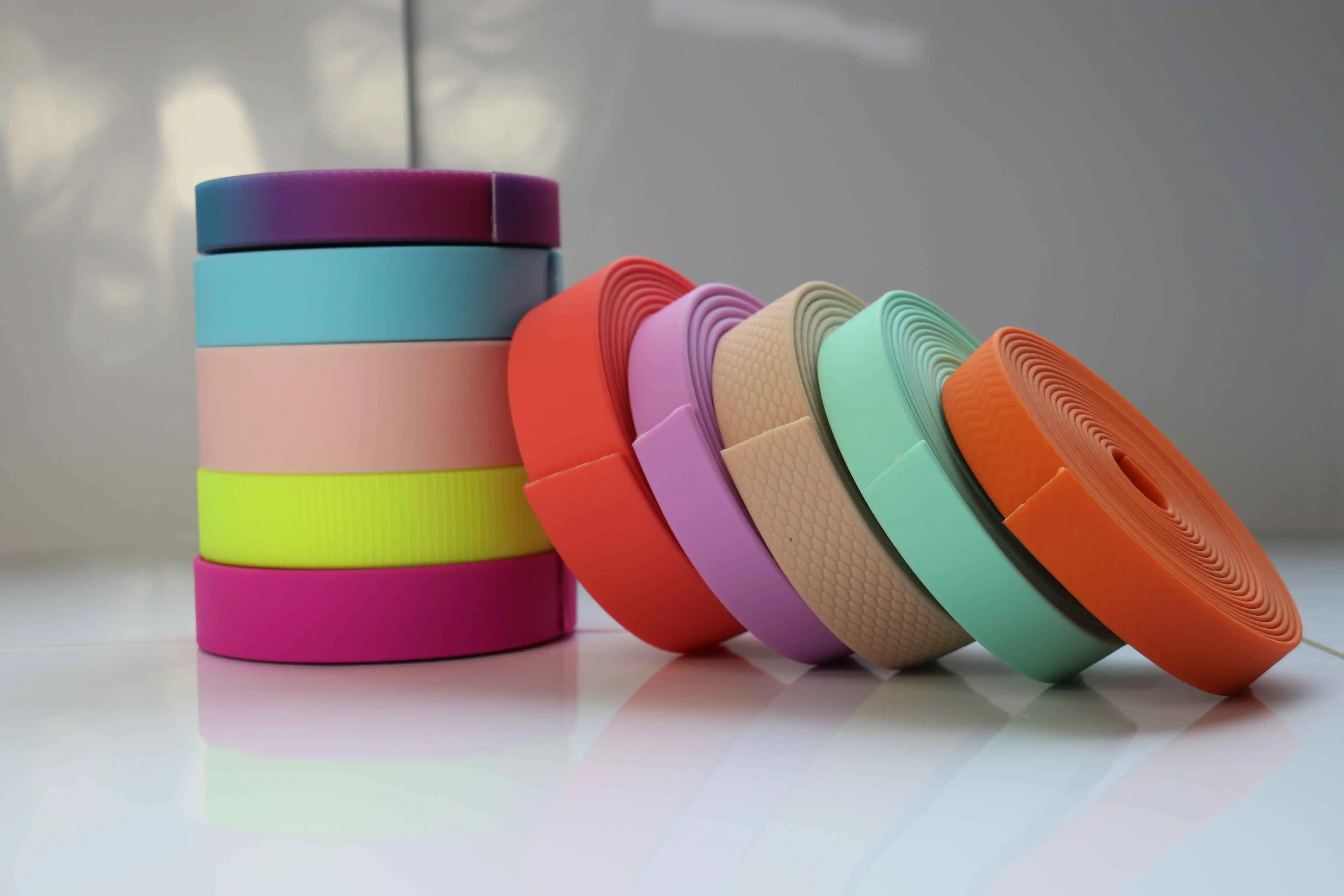 Custom 1cm 2.5cm-10cm Soft Knit Ribbon Elastic Webbing, Nylon Spandex Rubber Band Pvc Coated polyester Webbing for Clothing