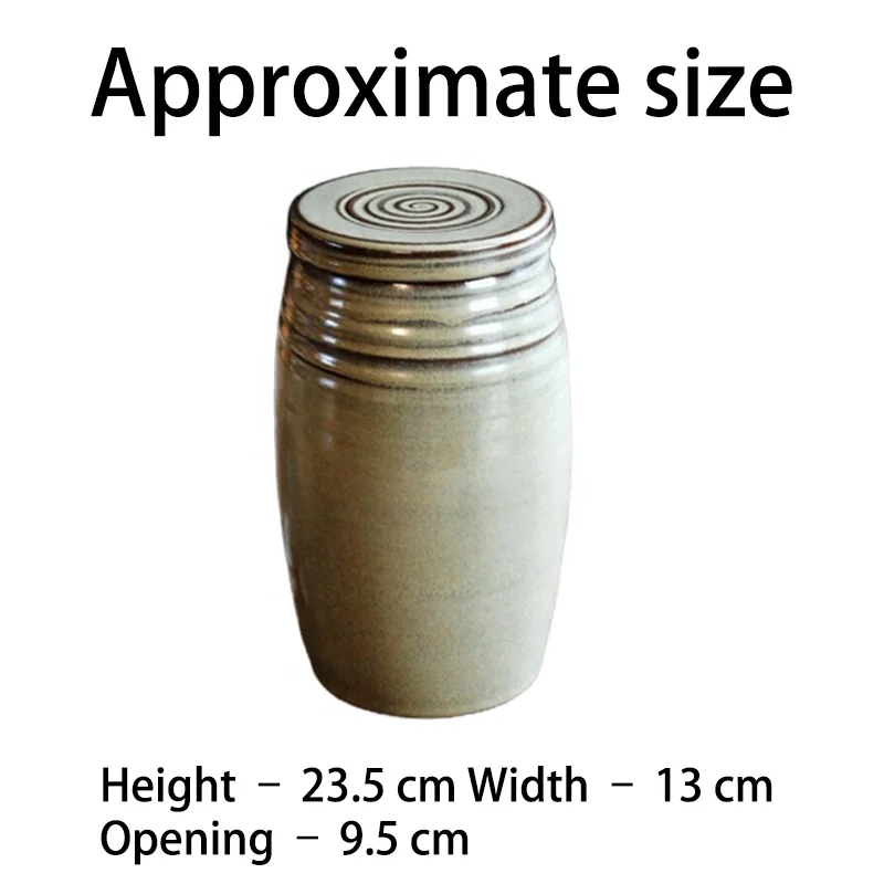 Wholesale custom memorial pet cremation urn Simple ceramic large human ashes urn with lid