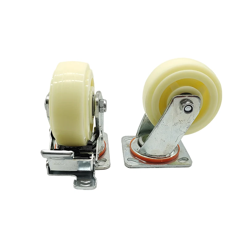 Промышленные чугунные полиуретановые роликовые колесные ролики поворотная верхняя пластина шарикоподшипники жесткий Тормоз OEM