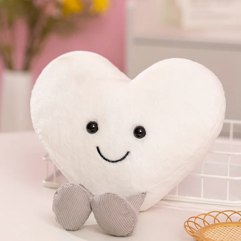 Wholesale Cartoon Love Pillow Stuffed Plush Toy Angel Wings Heart Shaped Cushion Sleeping Pillow Manufacturer Ready Stock