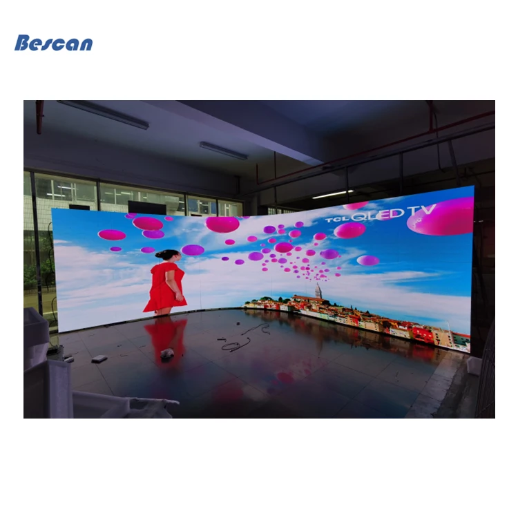 Small Pixel Pitch P1.95 Indoor Curved Rental Led Screen Display Virtual Production Led Wall For Filming Tv Studio Broadcast