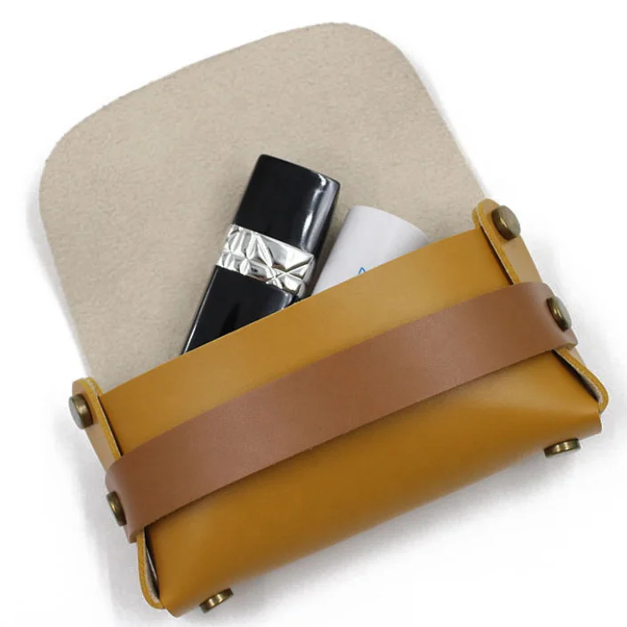 Minimalist lipstick pouch pu leather cards case organizer envelope cash wallet coin purse earbuds holder cosmetics storage bag