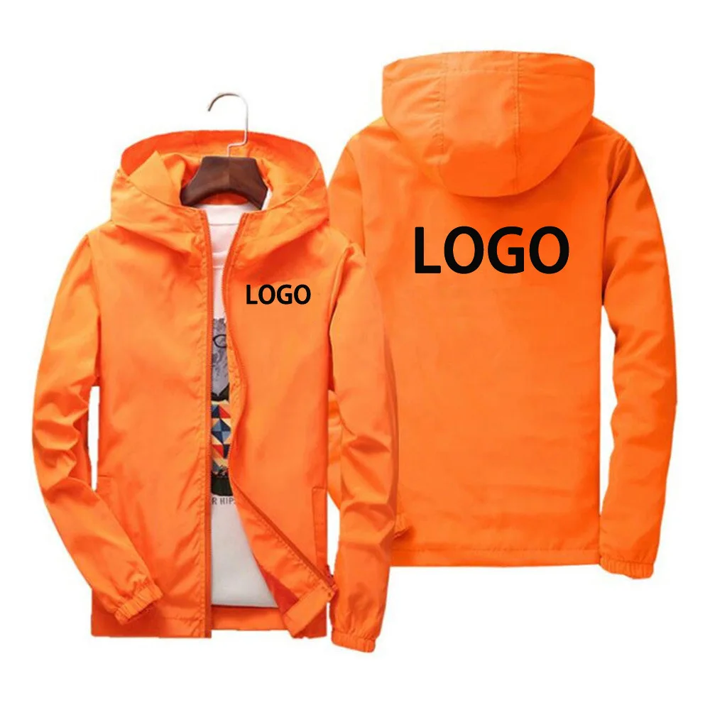 OEM Customized Logo Factory Wholesale Jacket Custom Windbreaker Clothing Black Casual Plain Waterproof Windbreaker Casual Jacket