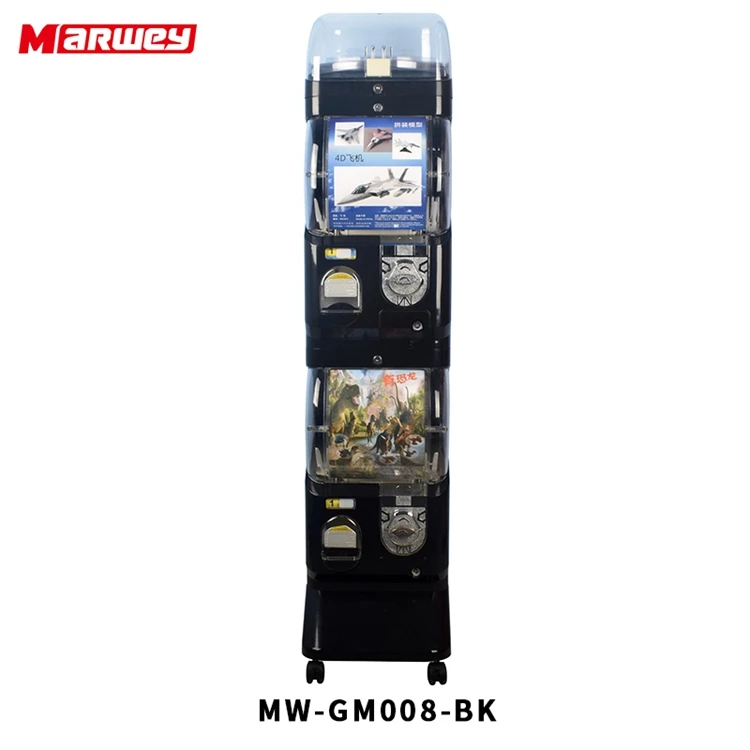 Kids Coin Operated Gashapon Vending Machines Factory Wholesale Customizable Candy Gumball Bouncing Ball Capsule Prize Machine