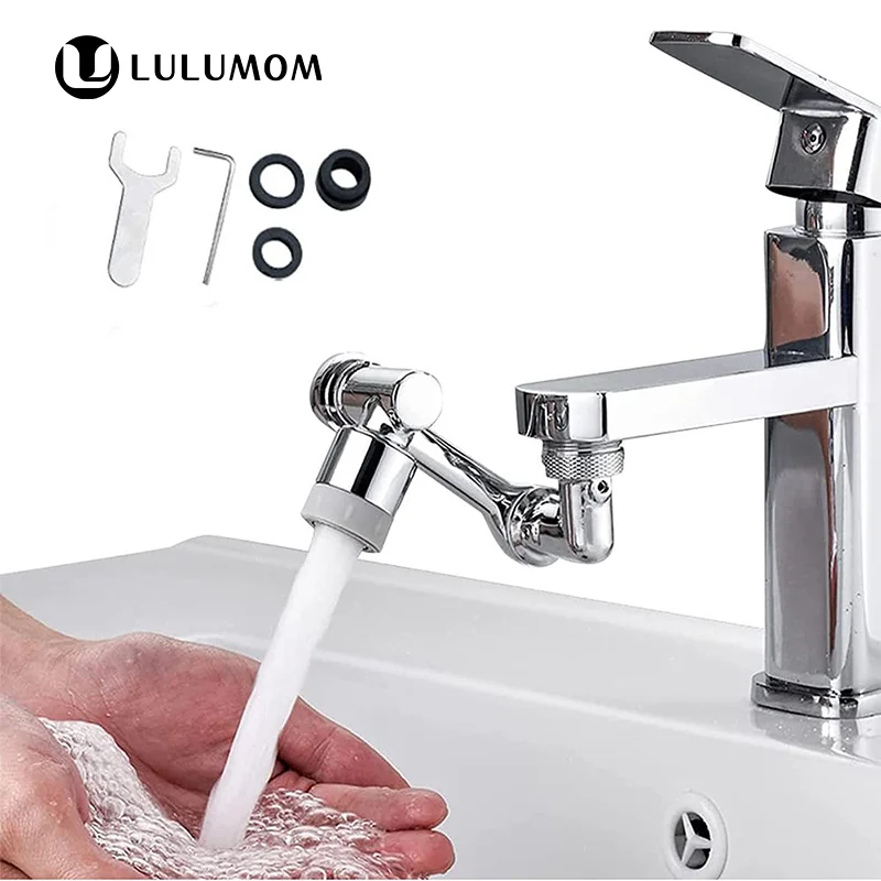 LULUMOM Лучшая цена аэратор-удлинитель для смесителя 1080 градусов цинковый материал расширитель ванной комнаты шарнирный Роботизированный кран аэратор