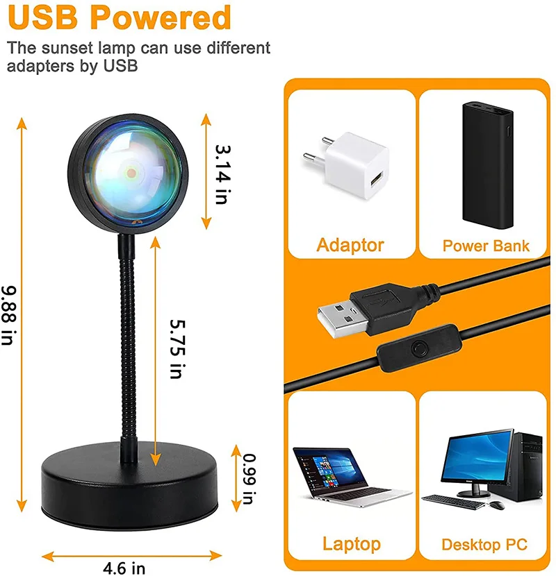 Projector Sunset LED Color Floor Lamp Smart Rgb Rainbow Sunset Lamp Floor Lamp