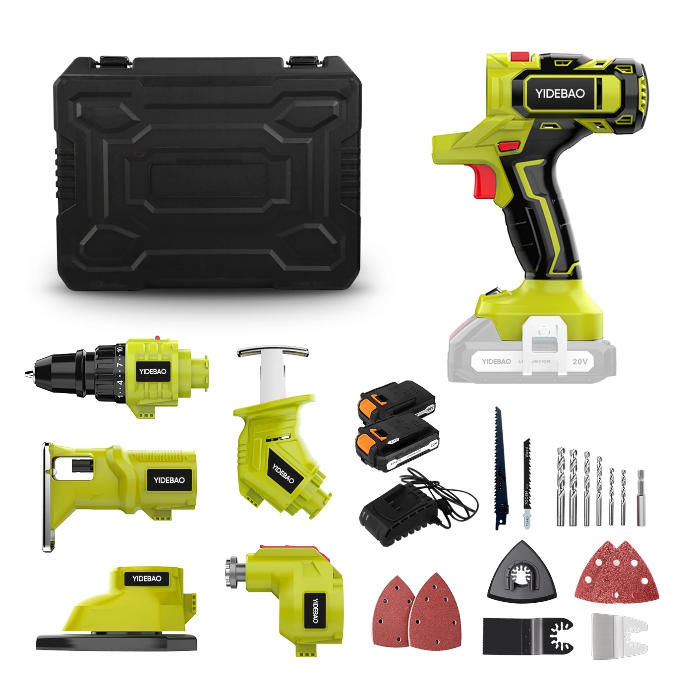 20V Multi Function Cordless Electric Drill Combo Kit Impact Driver Power Tool Set