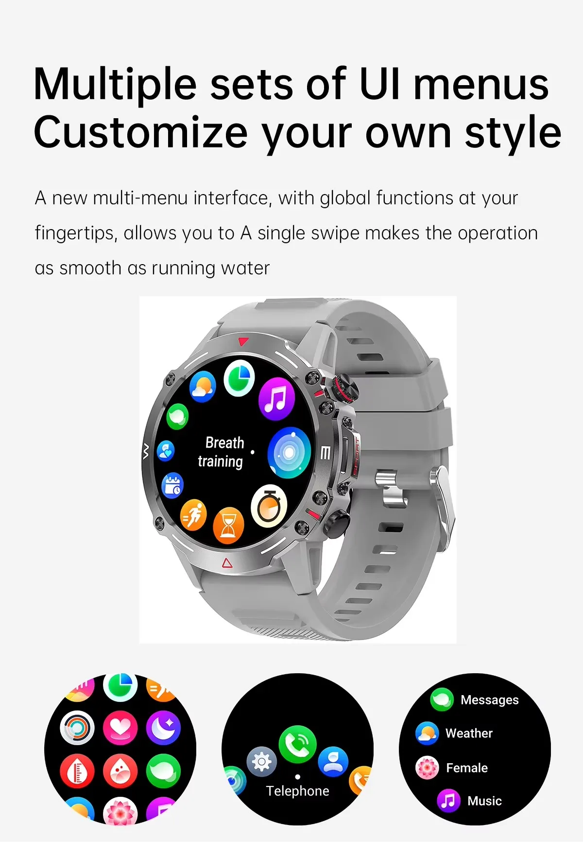 1.43-inch Amoled 2024 Sports smart Watch HK87 Watch BT Call Blood Oxygen 410mAh Large battery Reloj Smartwatch