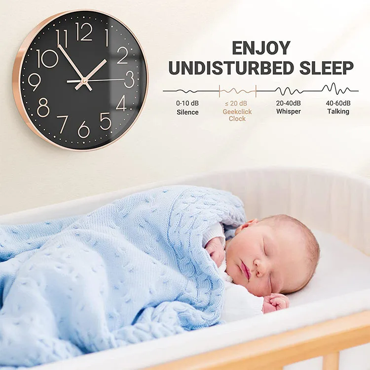 11.8inch Accurate wall clocks precise quartz sweep movement large silent decorative hanging clock for living room