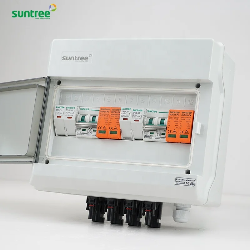 Suntree/OEM dc solar pv array 2 strings combiner box junction box 1000v