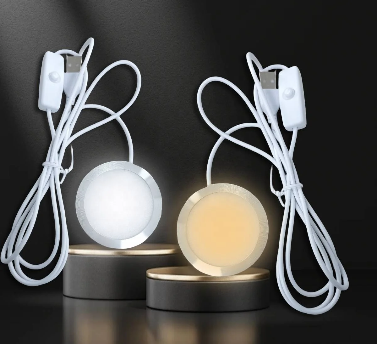Мини-шайба, подсветка, подзаряжаемая, для шкафа, 5 В, с USB-кабелем, 3000 К, 4000 К, 6500 К, кухня 80