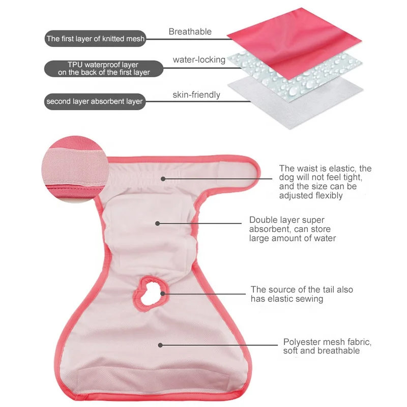 Hot selling dog physiological pants dog diapers physiological safety pants dog pants L