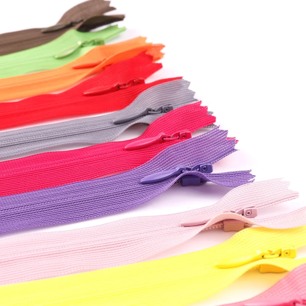 Top Quality 25Cm White #3 Invisible Zipper Closed End Hidden Zipper Invisible Nylon Zip For Dress