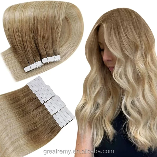 High Quality Top Quality Remy 100% Russian Human Cuticle Intact Hair Tape Hair Extensions