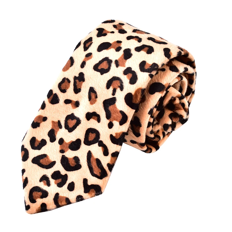 Оптовая продажа, высококачественные мужские галстуки из 100% бархата с леопардовым принтом