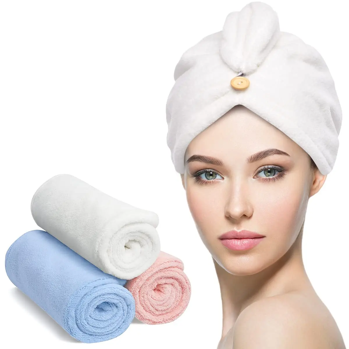 Microfiber Fluffy Wrap Quick Dry Towel For Hair Adjustable Rapid Hair Drying Towel