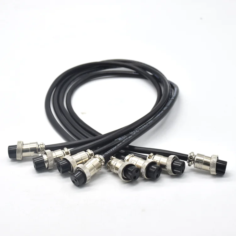 Industrial Plug Cable Connector Waterproof 2 Pin Female GX16 Solder Connector
