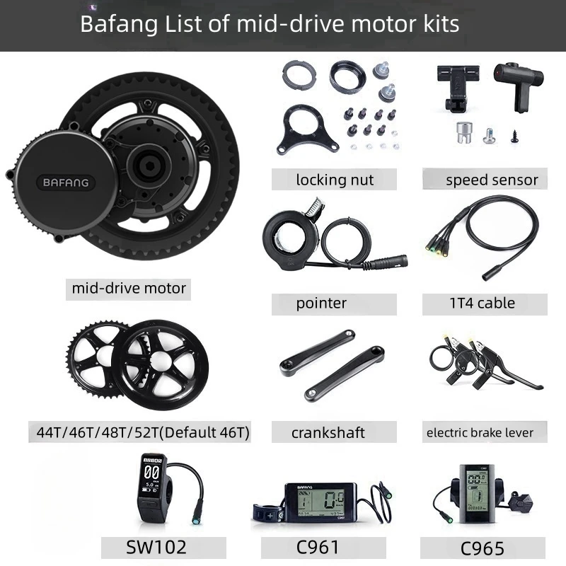 Mountain bike electric motor conversion kit, mid-drive motor kit 250W-750W
