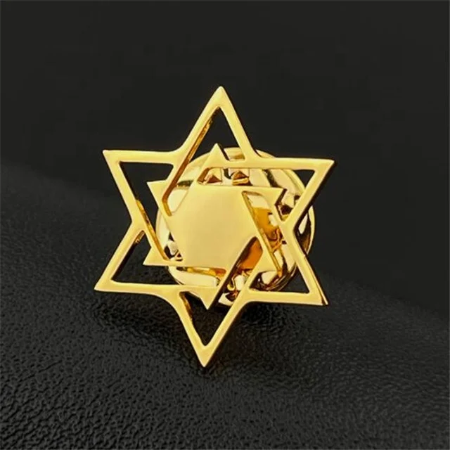 Модная брошь Yiwu Aceon из нержавеющей стали Magen David Star на лацкан шпора значок воротник религиозная мода в виде еврейской звезды
