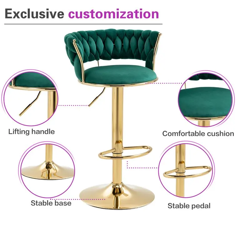 Nordic Sports Bar Furniture Modern Kitchen Stool Bar Stools And Restaurant Dining Chair Sets green bar stools For Outdoor Events
