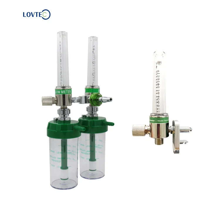 Lovtec Thermal  Flow Meter double Wall Installation Type Oxygen Gas Flow Meter  Flowmeter With oxygen Adaptor humidifier bottle