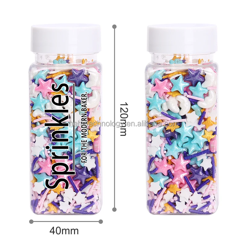 Edible Gold Star Moon Shape Ramadan Decorations Bakery Supplies Sprinkles Comestibles Eid Mubarak Cake Sprinkles for Eid Al-fitr