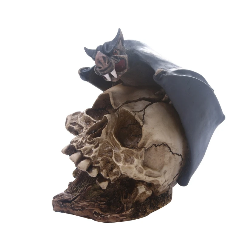 Polyresin Skull Decorative Ornaments For Gothic Pirate Skull With Cigar For Kids Friend And Decor Item