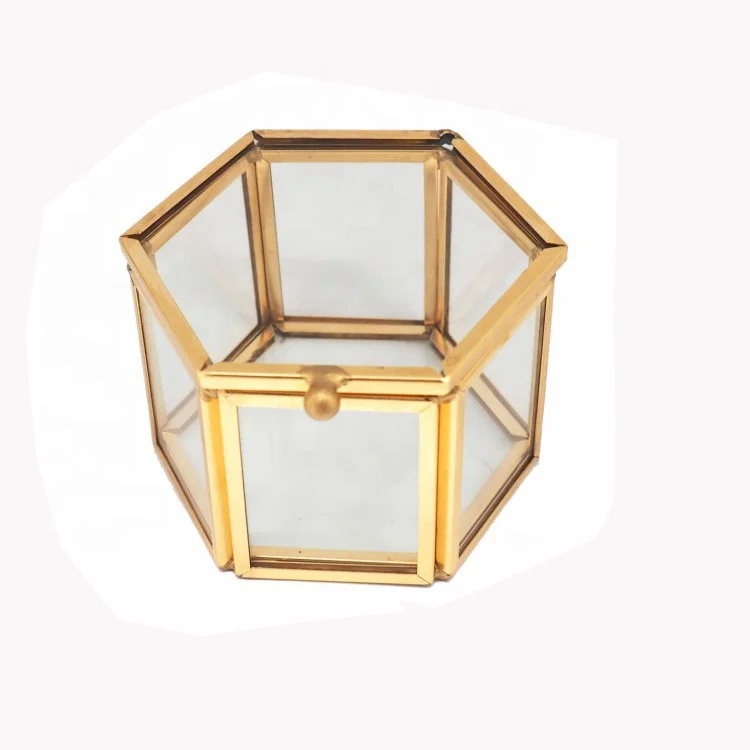 JB-1004 Custom Wholesale Glass Trinket Ring Jewelry Box