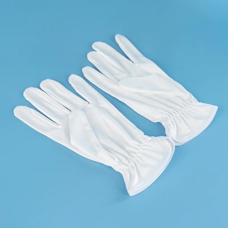 White Working Glove Dust Fingerprint Proof Protection Lens Optics Jewelry Polyester Dust-free Microfiber